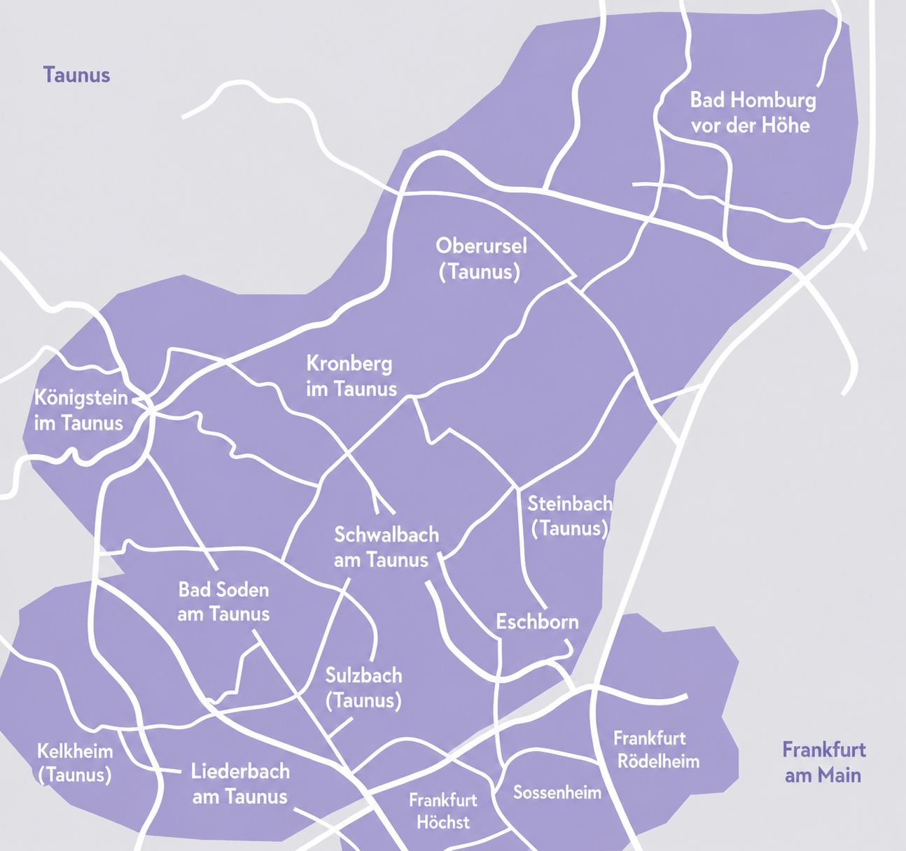 Karte des Versorgungsgebiets Rhein-Main